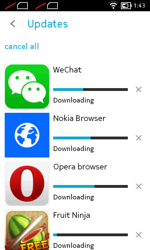 Default apps updating from Nokia Store